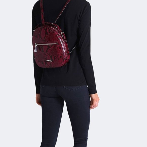 Armani Jeans crocodile effect backpack. Grey